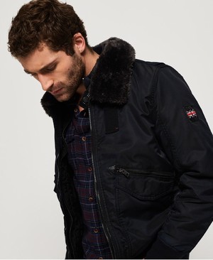 Superdry Winter Hercules Bomber Férfi Kabát Sötétkék | RQDOM2183